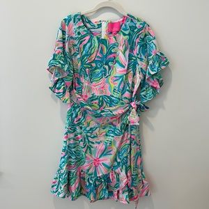 Lilly Pulitzer Wrap-Style Short Sleeve Dress Size 8
